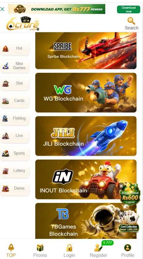 6crore Game Interface