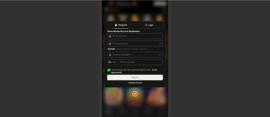 WGS456 Game interface screenshot