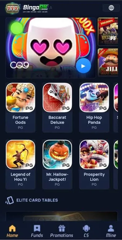 BingoPK Game interface